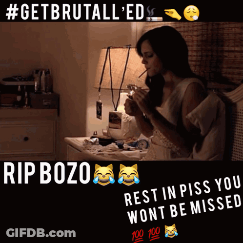 Woman Smoking Cigarette Saying Get Brutal Ed GIF