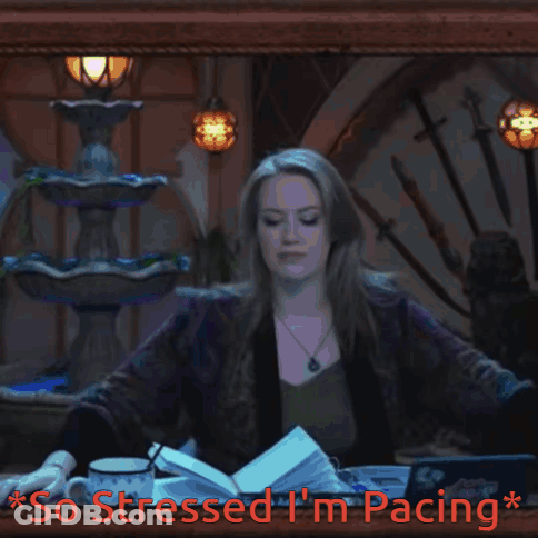 Woman So Stressed I'm Pacing In Red GIF