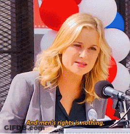 Woman Speaking Into Microphone And Men's Rights Is Nothing GIF
