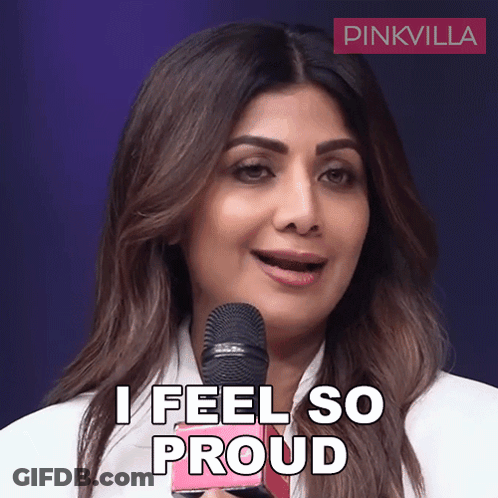 Woman Speaking Into Microphone I Feel So Proud GIF