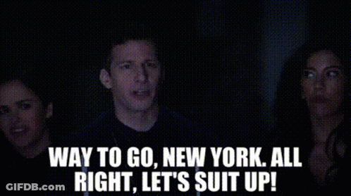 Woman Speaking Into Microphone New York Here We Come GIF