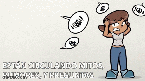 Woman Speech Bubbles Estan Circulando Mitos Rumores Y Pregunta GIF