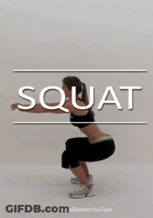 Woman Squats Loop GIF