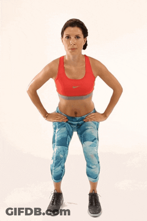 Woman Squats Work Out GIF