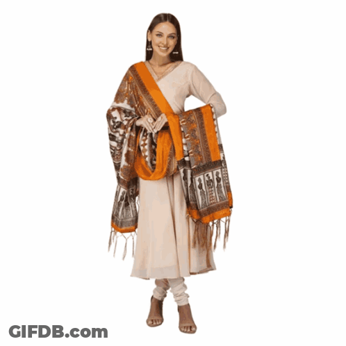 Woman Standing Before Dudhan Sign GIF