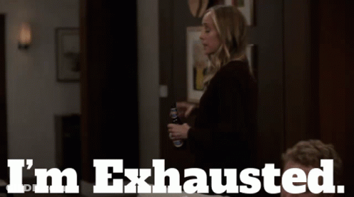 Woman Standing I'm Exhausted GIF