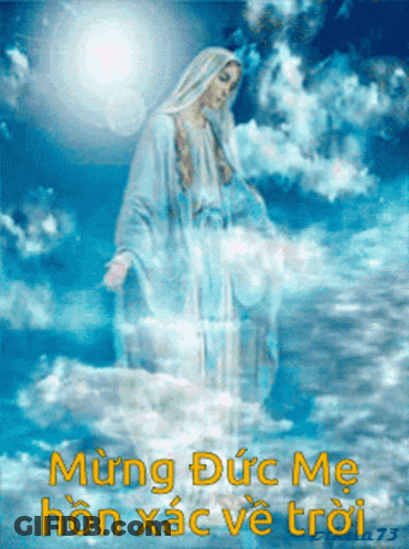 Woman Standing In Clouds Ming Duc Me Hon Xac Ve Troi GIF