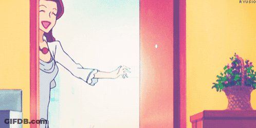 Woman Standing In Doorway Ryus10 GIF