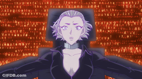 Woman Standing In Front Of ABC Screen GIF
