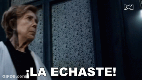 Woman Standing In Front Of Door Saying La Echaste GIF