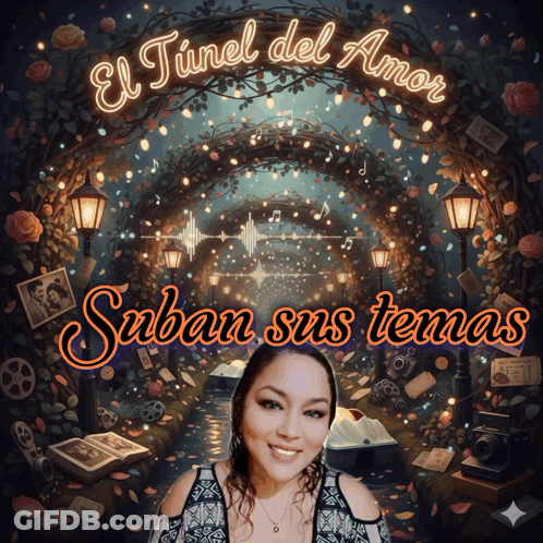 Woman Standing In Front Of El Tunel Del Amor GIF