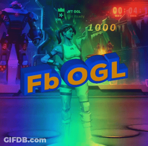 Woman Standing In Front Of FB OGL Sign GIF