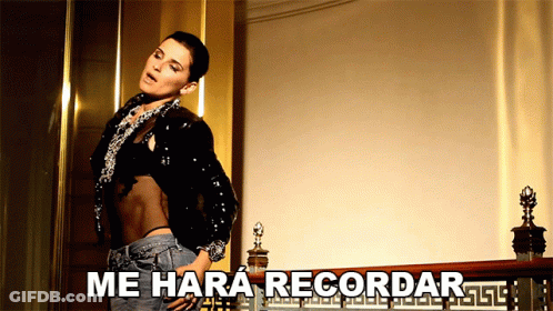 Woman Standing In Front Of Me Hara Recordar Sign GIF