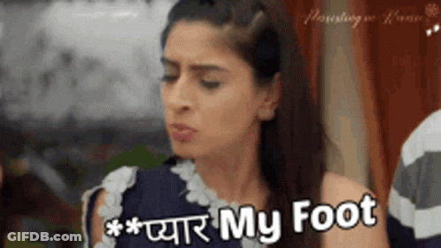 Woman Standing In Front Of My Foot Sign GIF