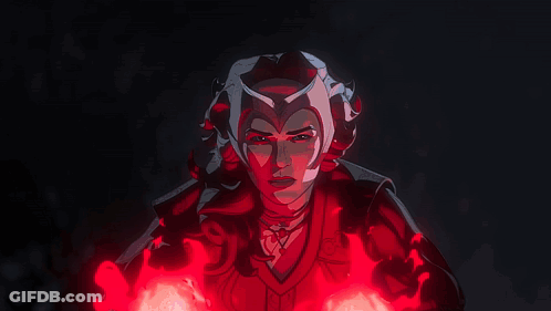 Woman Standing In Front Of Red Light GIF