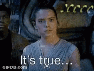 Woman Standing In Front Of Sign Saying It's True GIF