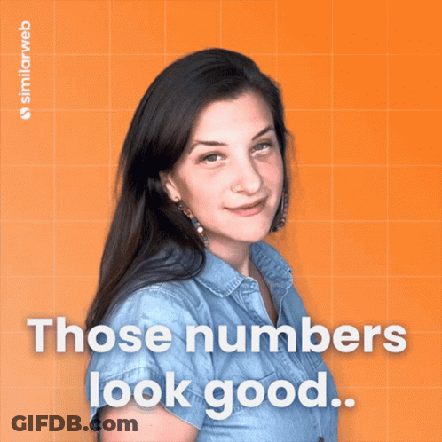 Woman Standing In Front Of Similarweb Background GIF