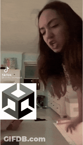 Woman Standing In Front Of TikTok Icon GIF