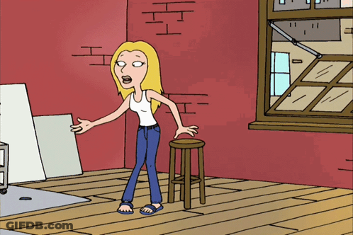 Woman Standing In Front Of Window With H GIF
