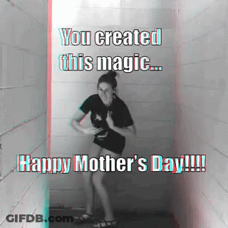 Woman Standing In Hallway With Happy Mother's Day GIF