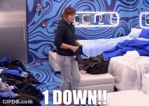 Woman Standing In Messy Bedroom 1 Down GIF