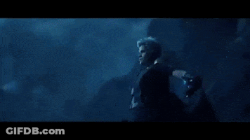 Woman Standing In Storm With Lightning GIF