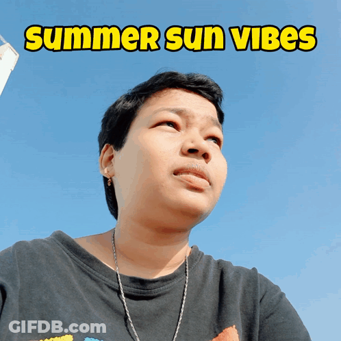 Woman Standing In Summer Sun Vibes GIF