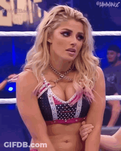 Woman Standing In Wrestling Ring GIF