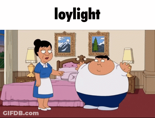 Woman Standing Next To Fat Man With Loylight GIF