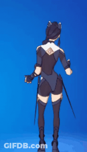 Woman Standing On One Leg With Sword GIF