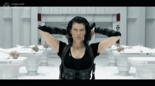 Woman Standing With Arms Outstretched In Video Game Scene GIF