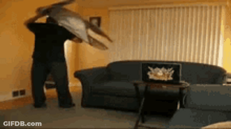 Woman Startling Her Husband Scary Surprise Reaction GIF
