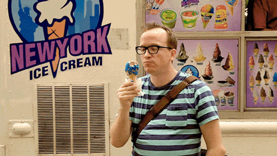 Woman Stealing Some Ice Cream GIF