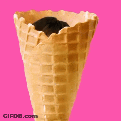 Woman Sticking Out Of Waffle Cone GIF