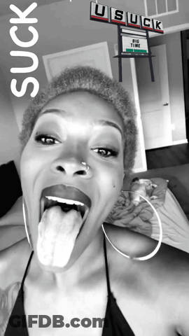 Woman Sticking Tongue Out In Front Of Us Suck Big Time Sign GIF