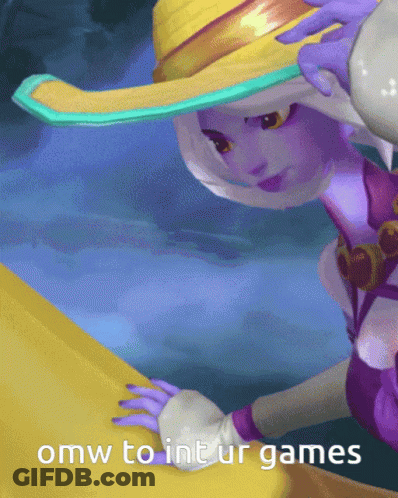 Woman Straw Hat OMW To Int Ur Games GIF