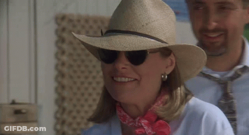 Woman Straw Hat Sunglasses Says Good Morning America GIF