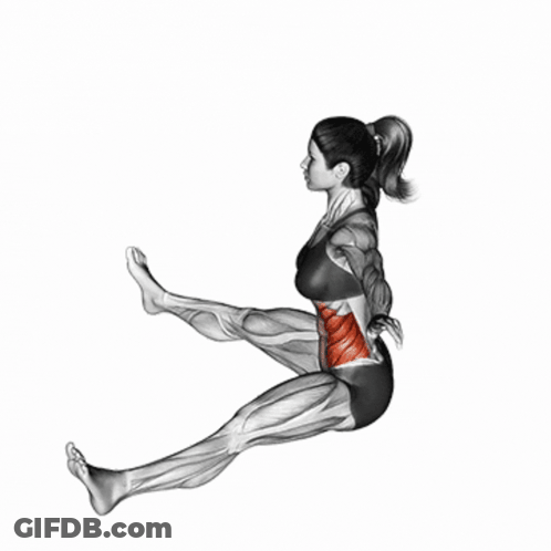 Woman Stretching With Highlighted Muscles GIF