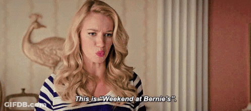 Woman Striped Shirt This Is Weekend At Bernie's GIF