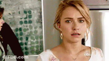 Woman Surprised Face In Kitchen GIF