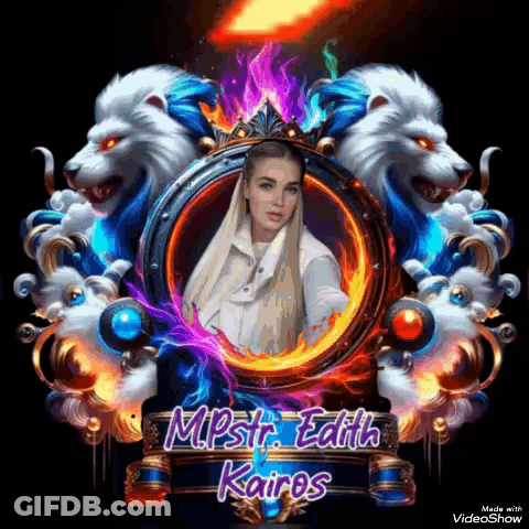 Woman Surrounded By Lions Mpst Edith Kairos GIF