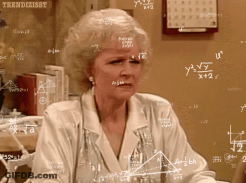 Woman Surrounded By Mathematical Equations GIF