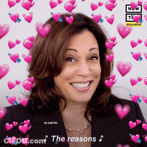Woman Surrounded By Pink Hearts The Reasons GIF