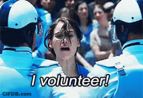 Woman Surrounded By Police Says I Volunteer GIF