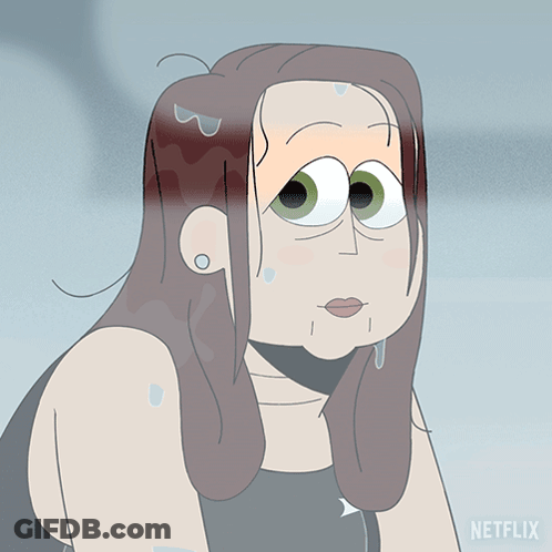 Woman Sweating With Netflix GIF