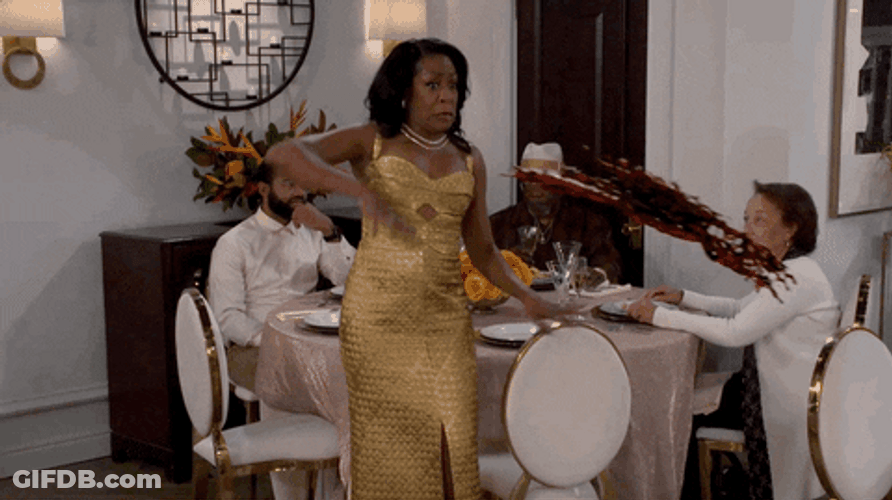 Woman Swerve When Someone Throws Wine At Her GIF