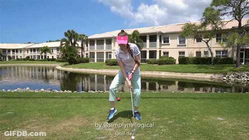 Woman Swinging Golf Club By @Simplynalogical Golf Day GIF
