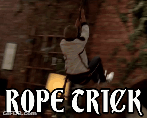 Woman Swinging On Rope Saying Rope Crick GIF