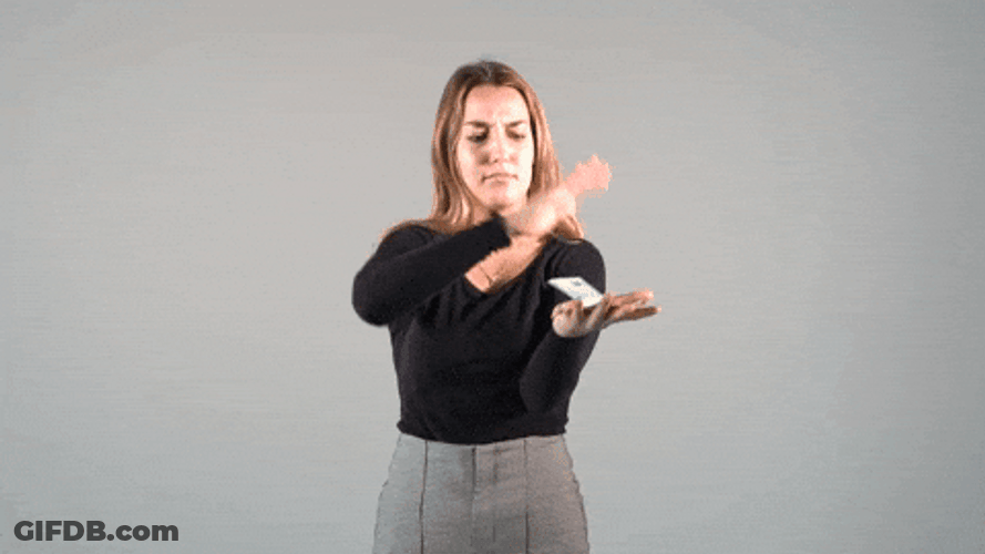 Woman Swipe Money Flying GIF