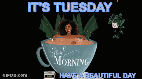 Woman Taking Bath In Cup Saying Good Morning GIF